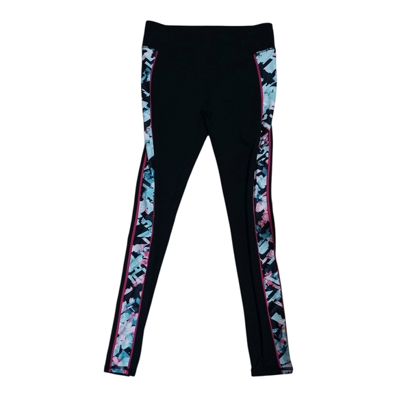 Fabletics Pants - Fabletics Black and Blue Floral Leggings Athletic Stretch Bottoms 💐